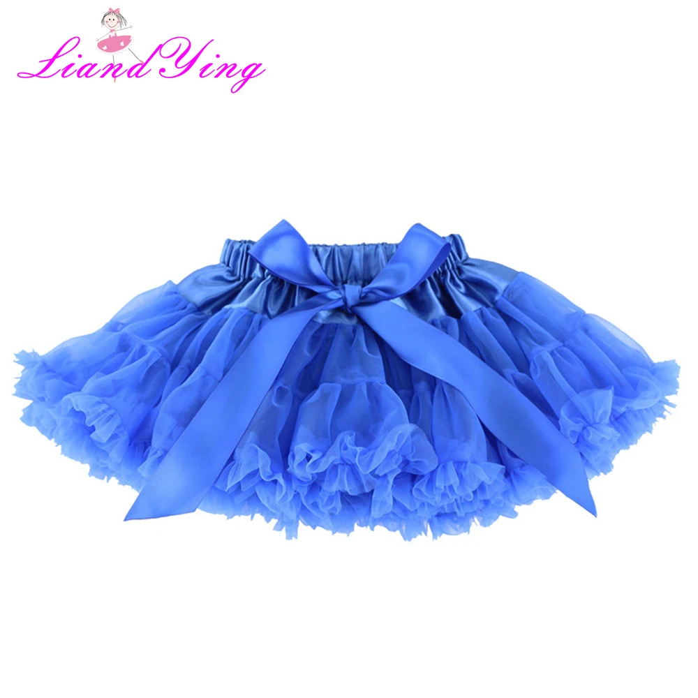 Girls Fluffy 2-10 Years Chiffon Pettiskirt Solid Colors Tutu Skirts Girl Dance Skirt Christmas Tulle Petticoat