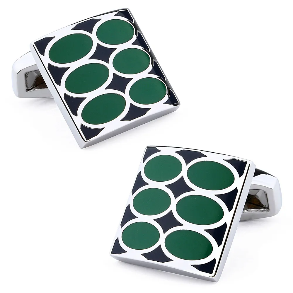 Brand Hawson Fashion Enamel Cufflinks for mens Luxury Top Quality with Box