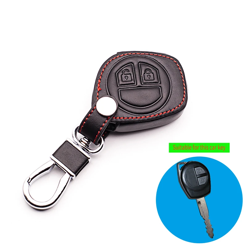 Car Leather Key Case For Suzuki SX4 Swift Grand Vitara Liana Key Cover Accessories 2 Buttons Remote Control Case starline a91