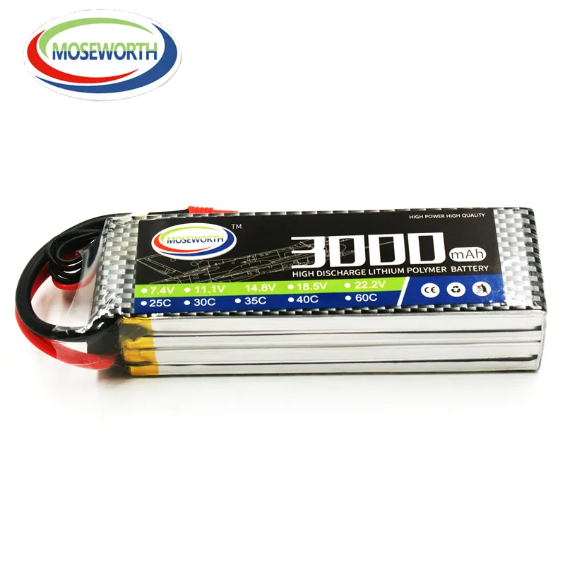 4S 14.8V 3000mAh 60C-120C RC LiPo Battery For RC Quadcopter Helicopter Drone Airplane Car Boat Truck Batteries LiPo 4S 3Ah T/XT6