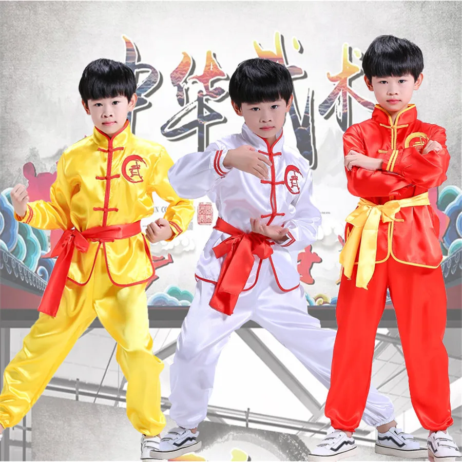 Children Chinese Traditional Wushu Clothing for Kids Martial Arts Uniform Kung Fu Suit Girls Boys Stage Performance Costume Set