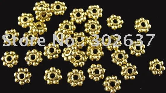 

FREE SHIPPING 900pcs Antiqued gold 6mm daisy spacers A1249G