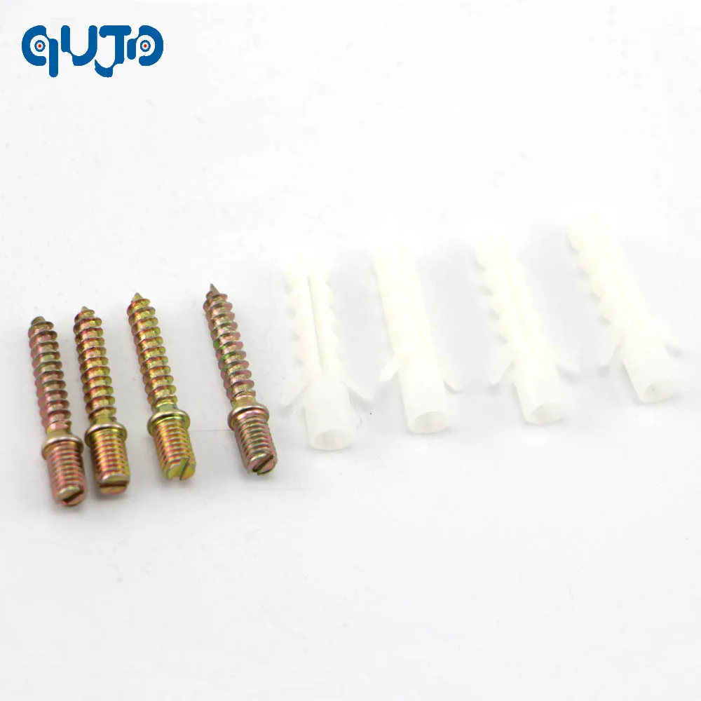 4 Piece M6x9.7mm DoubleThreaded Coach Dowels Wood Screws for Door Stop And Furniture Handle