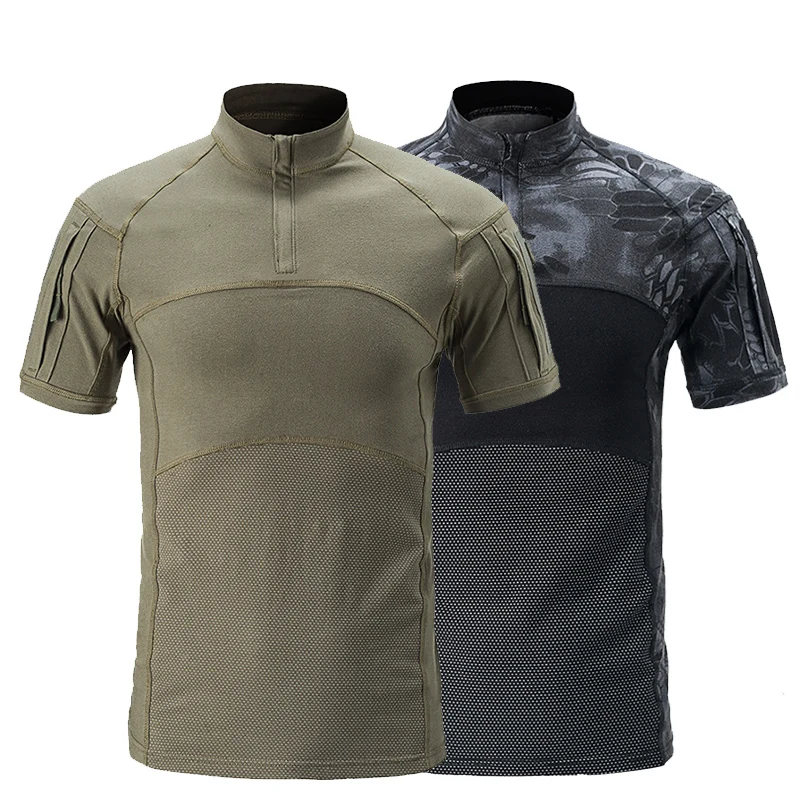 MEGE-Camiseta de manga corta para hombre, camisa táctica de manga corta con estampado de rana de verano, Multicam