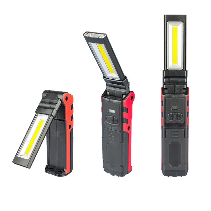 แบบพกพาทำงาน 400 Lumens COB ไฟฉายฐานแม่เหล็กและตะขอแขวนยูเอสบีสามารถชาร์จใหม่ได้สำหรับรถยนต์ซ่อมฉุกเฉิน