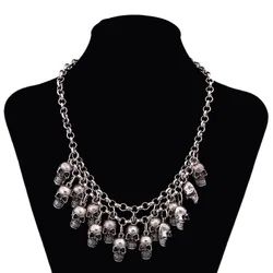 LZHLQ Fashion Rock Punk Skull Necklaces & Pendants Statement Collares Necklace Vintage Pirate Skeleton Women Jewelry