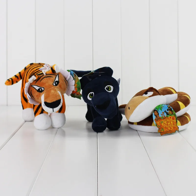 5pcs/lot 22cm 9\'\' Movie The Jungle Book Plush Toys Mowgli Tiger Snake Bear Leopard Soft Stuffed Animals Figure Toys