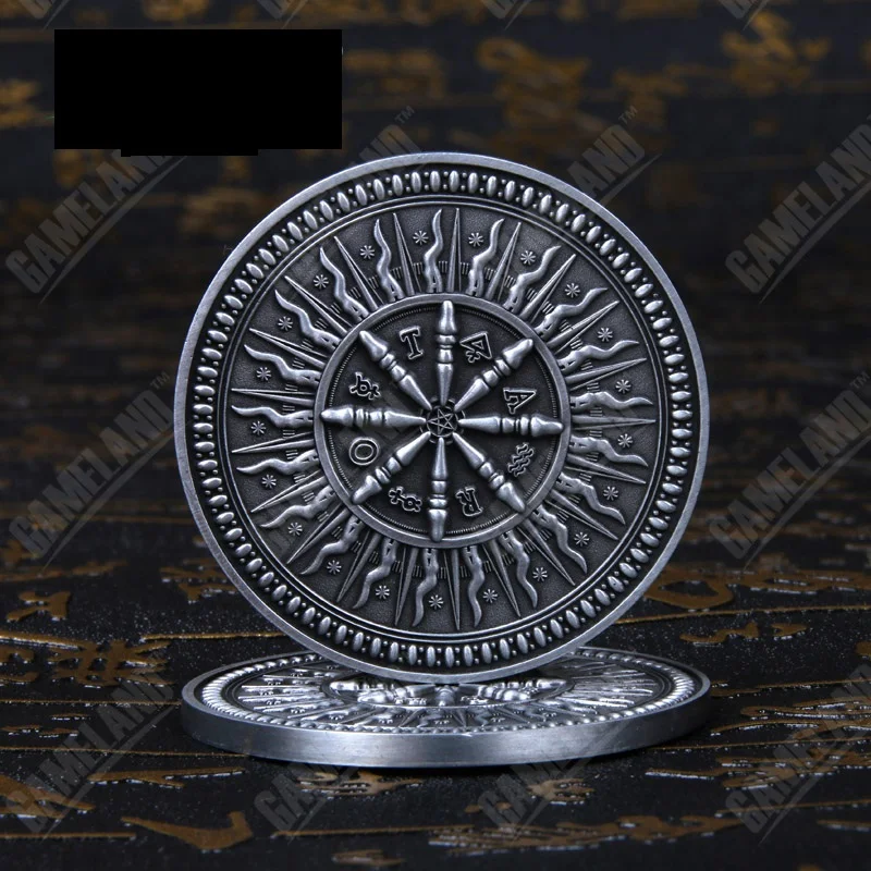 Wheel of Fortune Poker Card Guard Premium in lega di zinco placcatura in argento Texas Hold'em gioco Poker Chips Banker da gioco