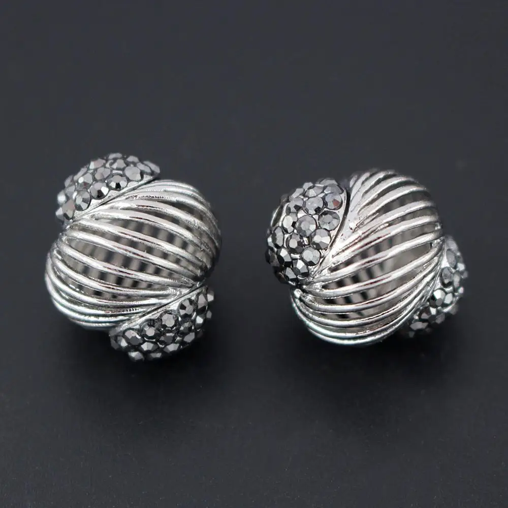 10pcs Nigerian Spacer Beads Drum Ball Paved Rhinestone Beading Findings DIY for Chile African Women Men Wedding Jewelry Set