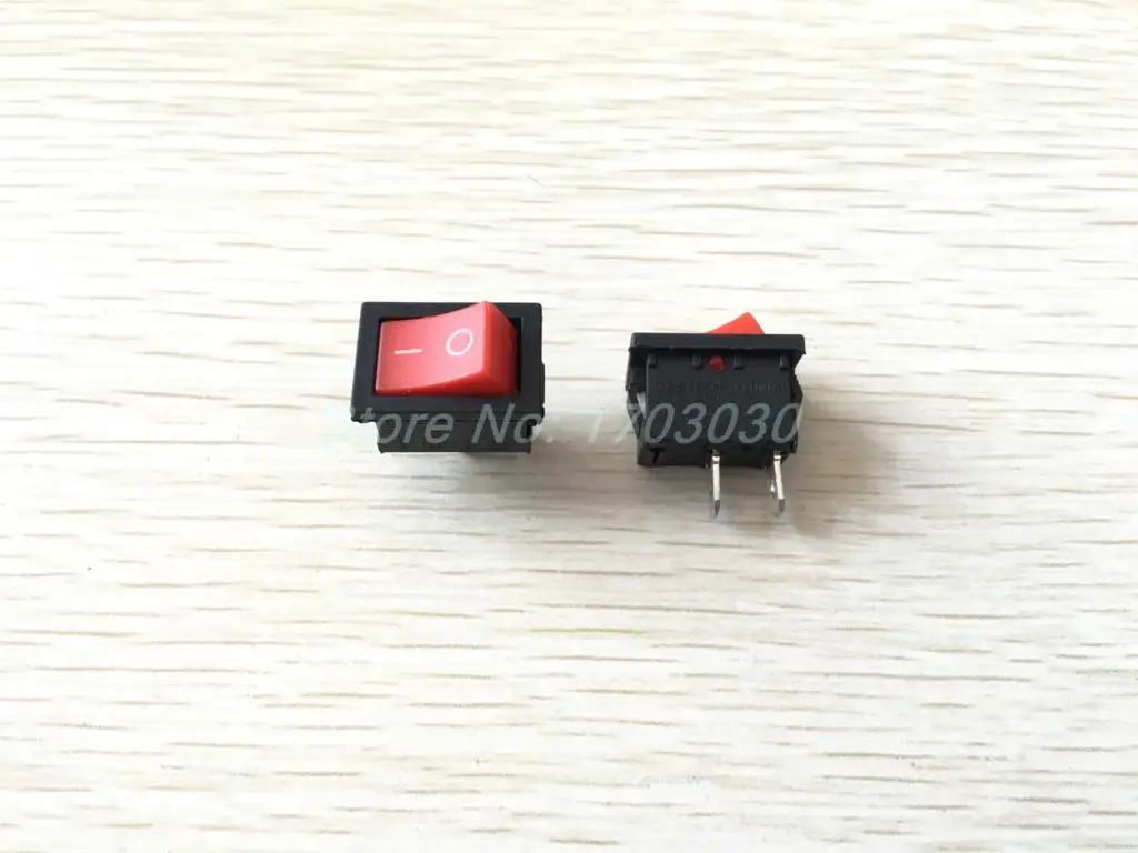 200 pcs Rocker Switch KCD1 ON/OFF Red Cap 2pin 8A/2A 250V  21x15mm