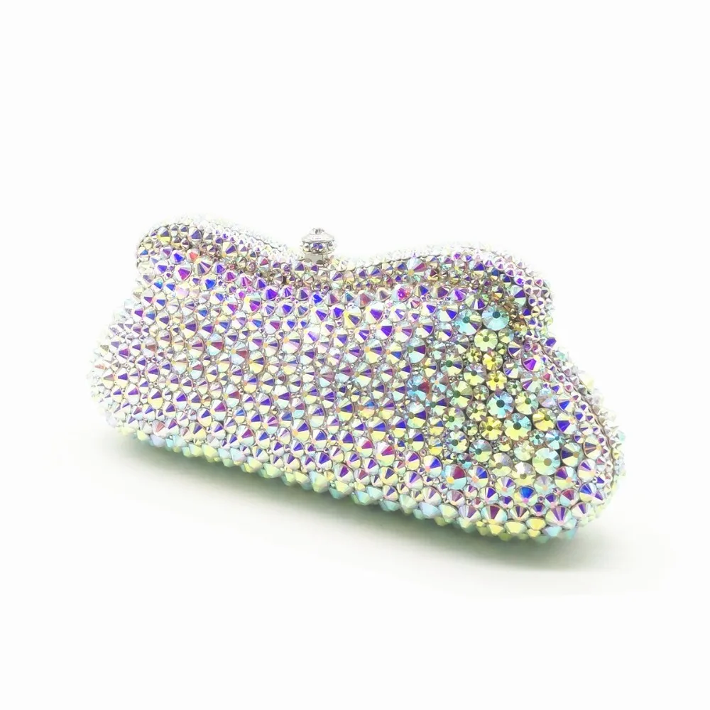 

XIYUAN BRAND Women chain Evening Bags Ladies Wedding Party Clutch Bag AB Crystal diamond day clutches small purse Bridal handbag