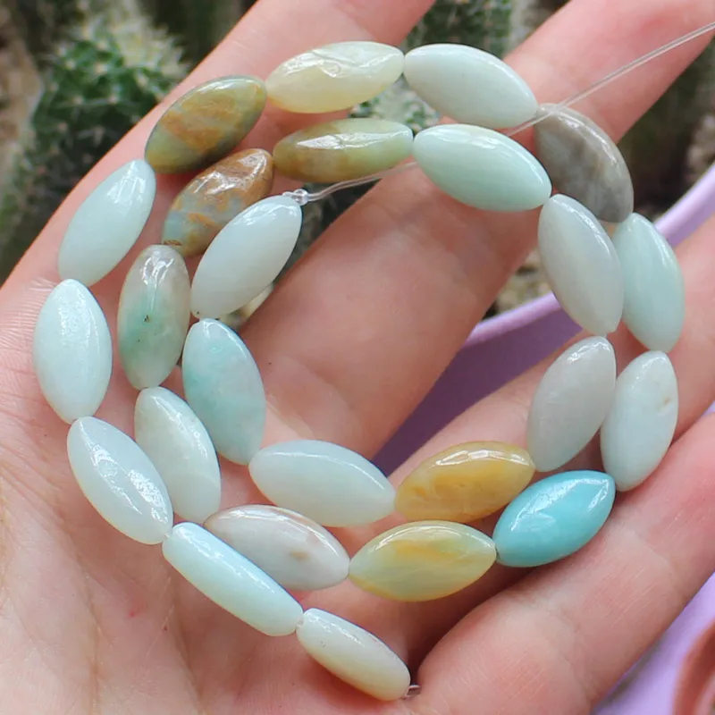 8x16mm Natural Amazonite Oval Loose Beads 15