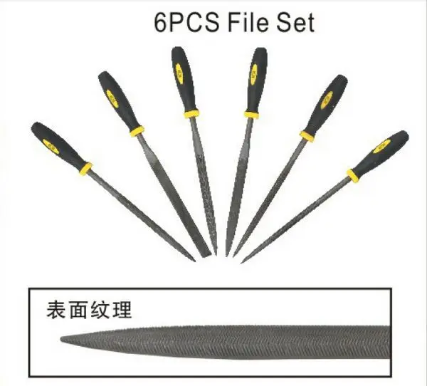 BESTIR taiwan made 6pcs 4*160mm bearing steel files set Wood Carving Craft Tool NO.96211