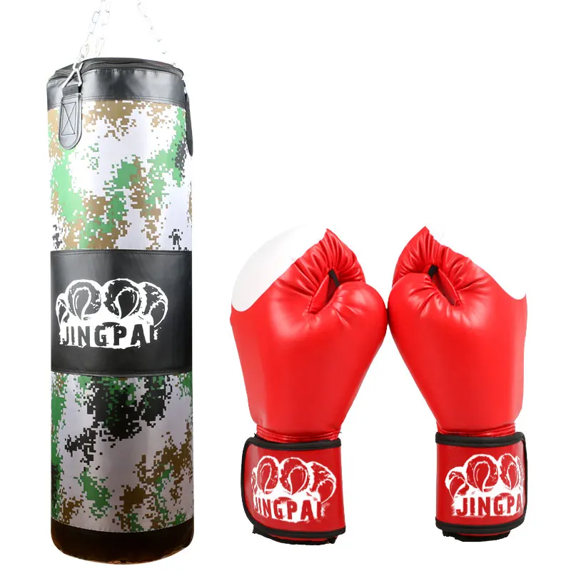 Training Fitness MMA Fighter muay thai Boxing Bag Hook Hanging Sport Sand Punch Punching Saco Boxeo Sandbag and a gloves one set