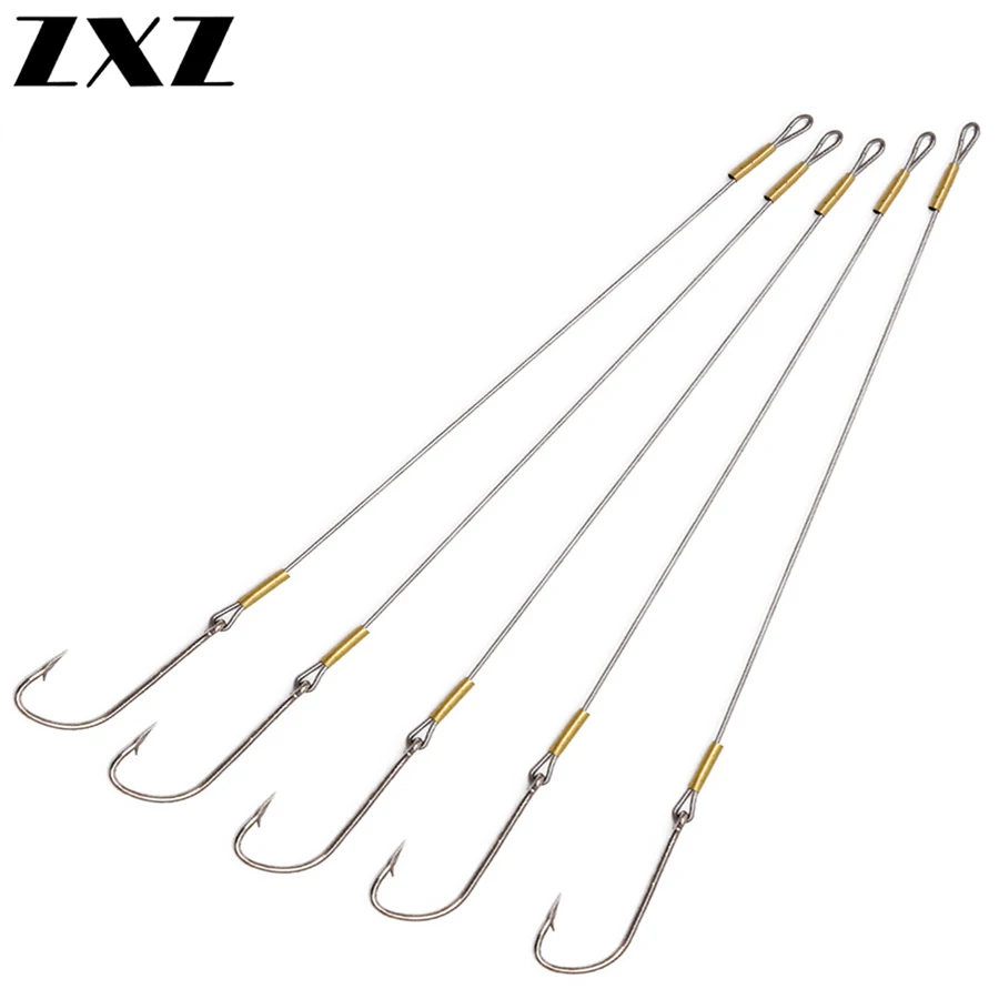 10Pcs 27cm 4.3g Deep Sea Fishing Steel Wire Big Hooks Boat Fishing Tools for Large Fish Jig Head Swivel Assist Hook Accessories