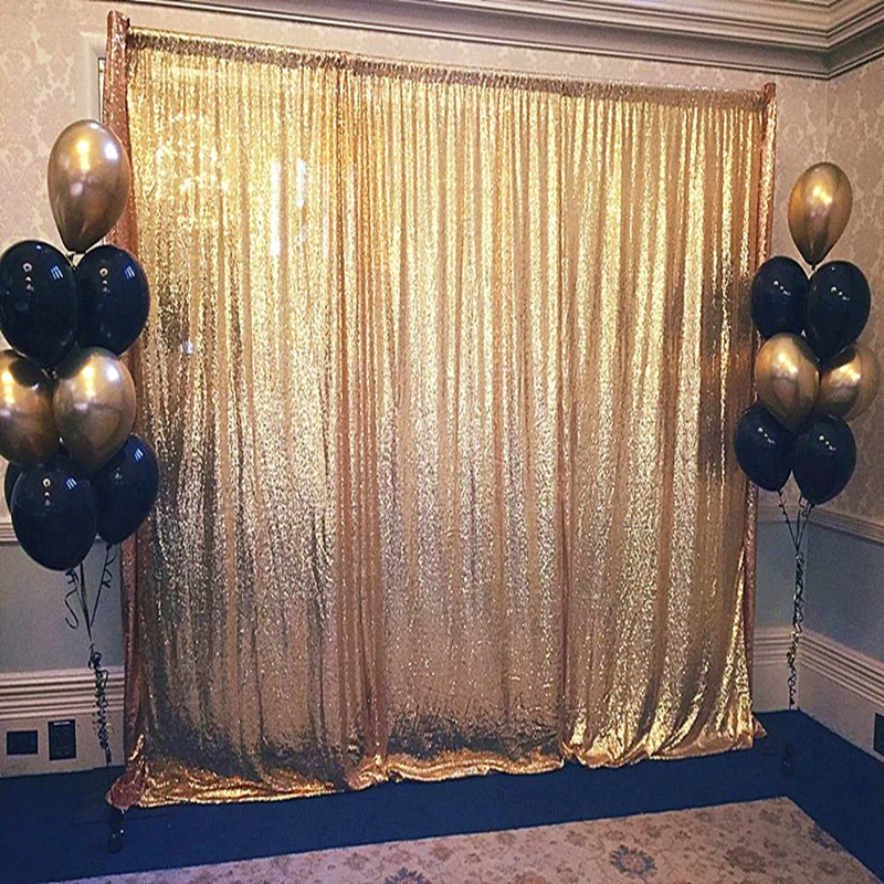 Gold Dark Gold Sequin Backdrop Party Wedding Photo Booth Background Decor Sequin Curtains Drape Panels