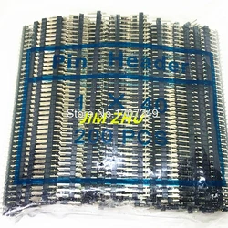 200pcs/lot ROHS Gold-plated copper Row Pin 1*40Pin 2.54mm Single Row Straight Male Pin Header Strip For Arduino PCB