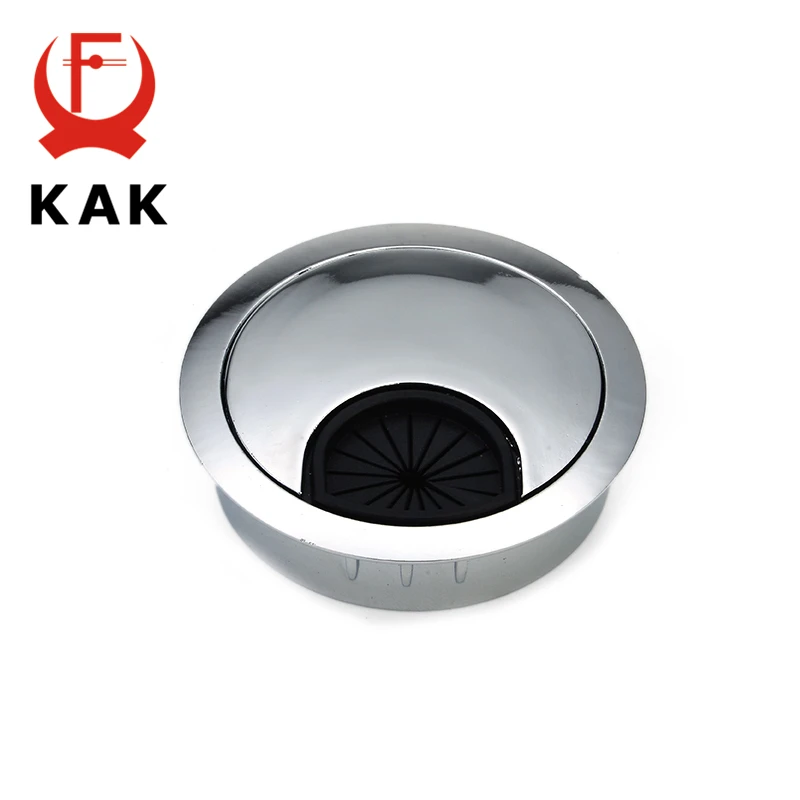 KAK Zinc Alloy Desk Wire Hole Cover Base Computer Grommet Table Cable Outlet Port Surface Line Box Organizer Furniture Hardware