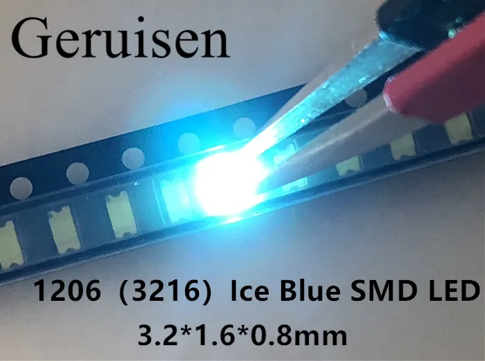 3216 1206 Ice Blue 0.01W Super Ultra Bright SMD LED Indication smd 1206 led clear blue 1206 diodes/100PCS