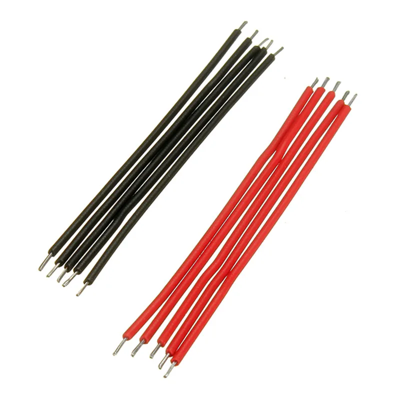 100pcs/lot Black/Red Conducting Wire Line Conductor Lead Breadboard Jumper Cable Wires Tinned Connection Diy Robot Toy Kit