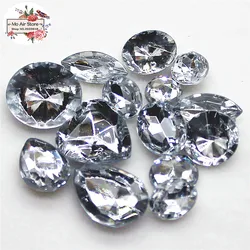 100pcs 10-18mm oval round heart mix size clear Acrylic rhinestones stone Facets point rhinestones decoration DIY craft no hole