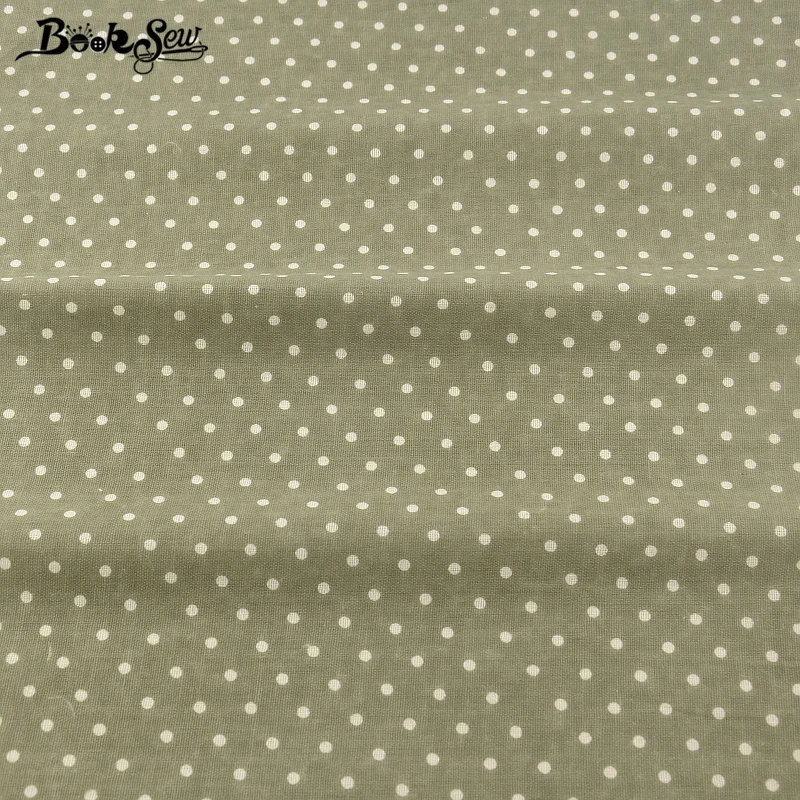 Deep Green Cotton Linen Fabric Sewing Booksew Textile Material Tissu Tablecloth Pillow Bag Curtain Cushion Zakka Dots Design