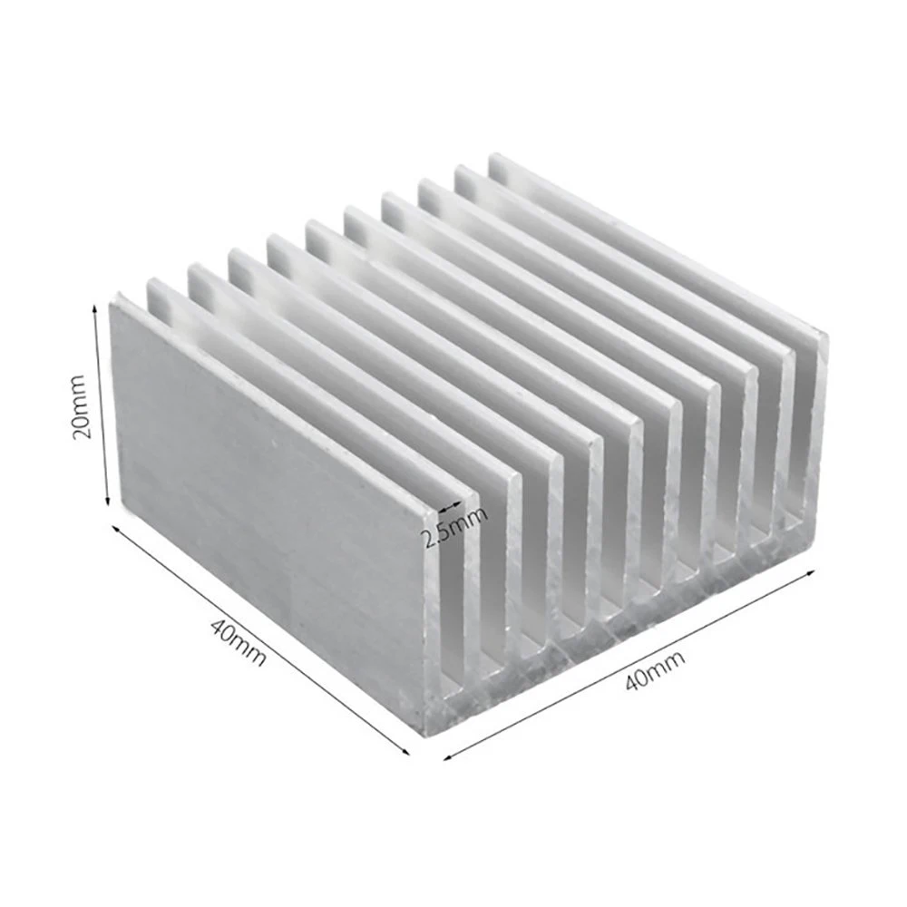 10Pccs Gdstime 40mm x 40mm x 20mm Aluminium Chipset Heatsink Radiator Koellichaam Koelvin Zilver voor CPU LED Power Actieve Component