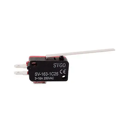 10Pcs Momentary Long Straight Hinge Lever Arm 1NO 1NC Micro Limit Switch Red SV-163-1C25