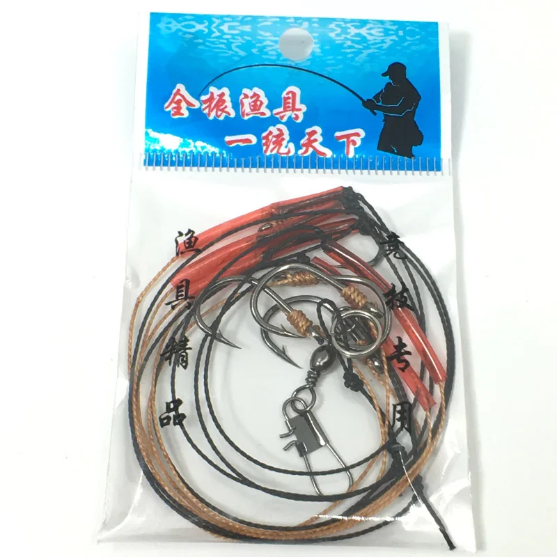 Kmresa Hoge Koolstofstaal Vishaken Met 5 Kleine Haken Rigs Draaibare Kunstaas Pesca Lokken String Haken 5 #-14 #