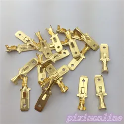 High Quality L15Y 20pcs 6.3mm Copper Male Wire Splice Crimp Terminal Spade Connector