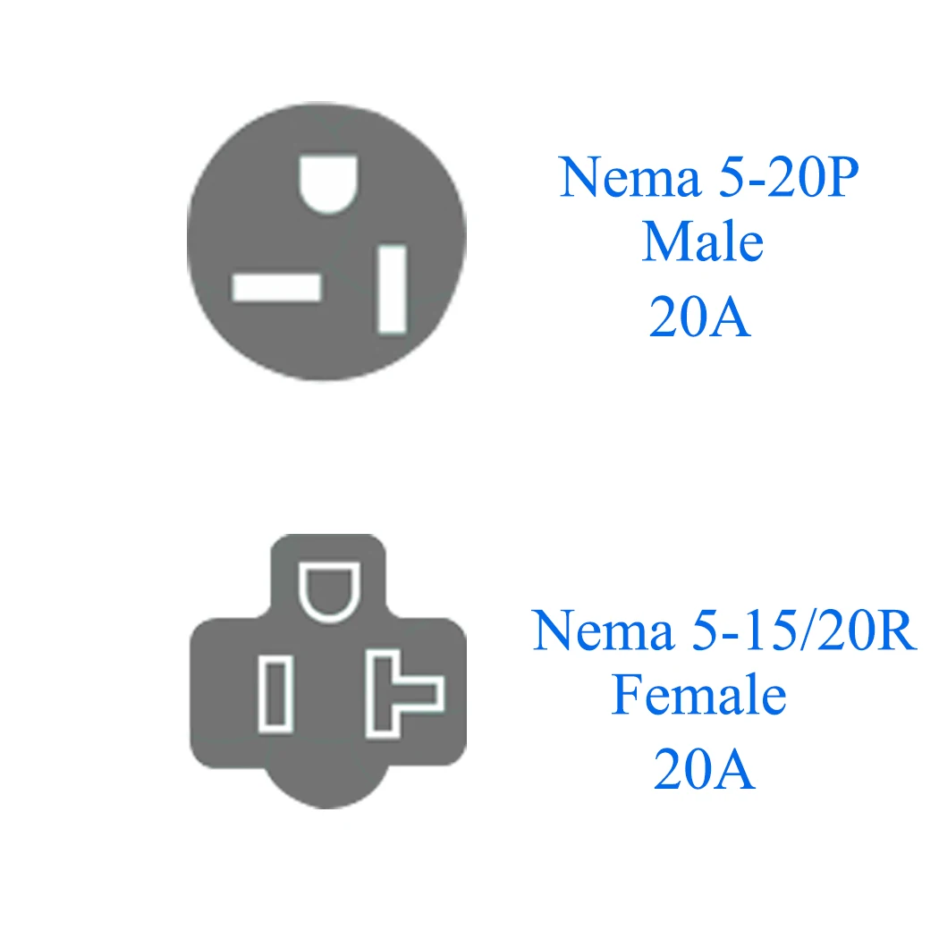 JORINDO 5-20P TO 5-20R, Nema 5-20P Male to Nema 5-15/20R Female AC Adapter,20 Amp T-Blade Male Plug to 15A/20A,5-20P TO 5-15R