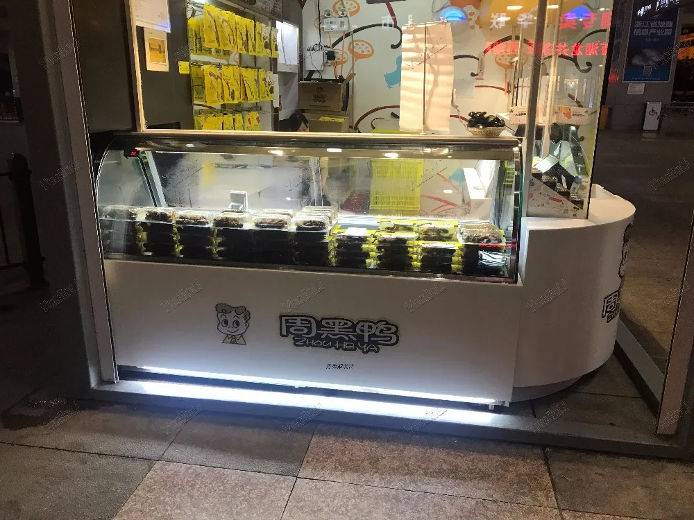 الغذاء الكهربائية الطازجة حفظ خزانة التجارية طعام مطبوخ كعكة عرض الهواء التبريد الوجبات السريعة وجبة خفيفة الطازجة حفظ آلة #1.5m