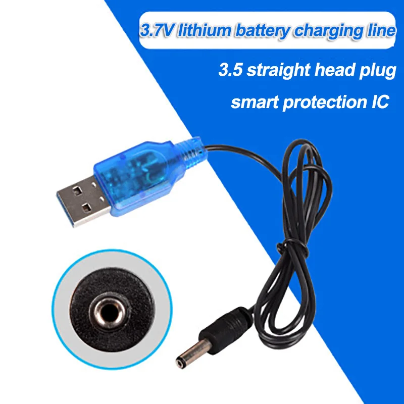 3.7V 18650 lithium battery USB charging line 3.5 straight head for aircraft remote control vehicle parts