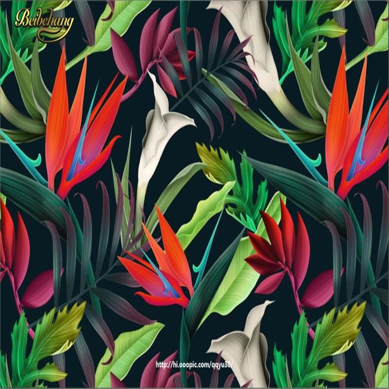 beibehang Custom Tropical plant flowers Photo Wallpaper Bedroom Living Room TV Backdrop papel de parede 3D Mural Wall paper roll