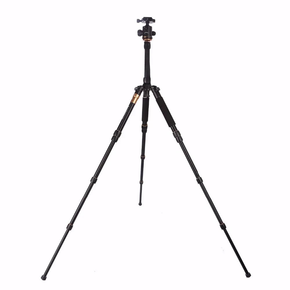 QZSD-Q666 Lightweight Portable Professional Travel Camera Tripod Monopod aluminum Ball Head Compact For Digital SLR DSLR Camera