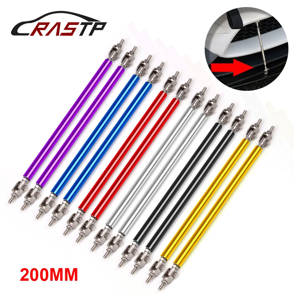 

RASTP - Professional 2PCS Adjustable Front Bumper Lip Splitter Strut Tie Bar Support Rod 200MM Car Styling Accessories RS-BTD009