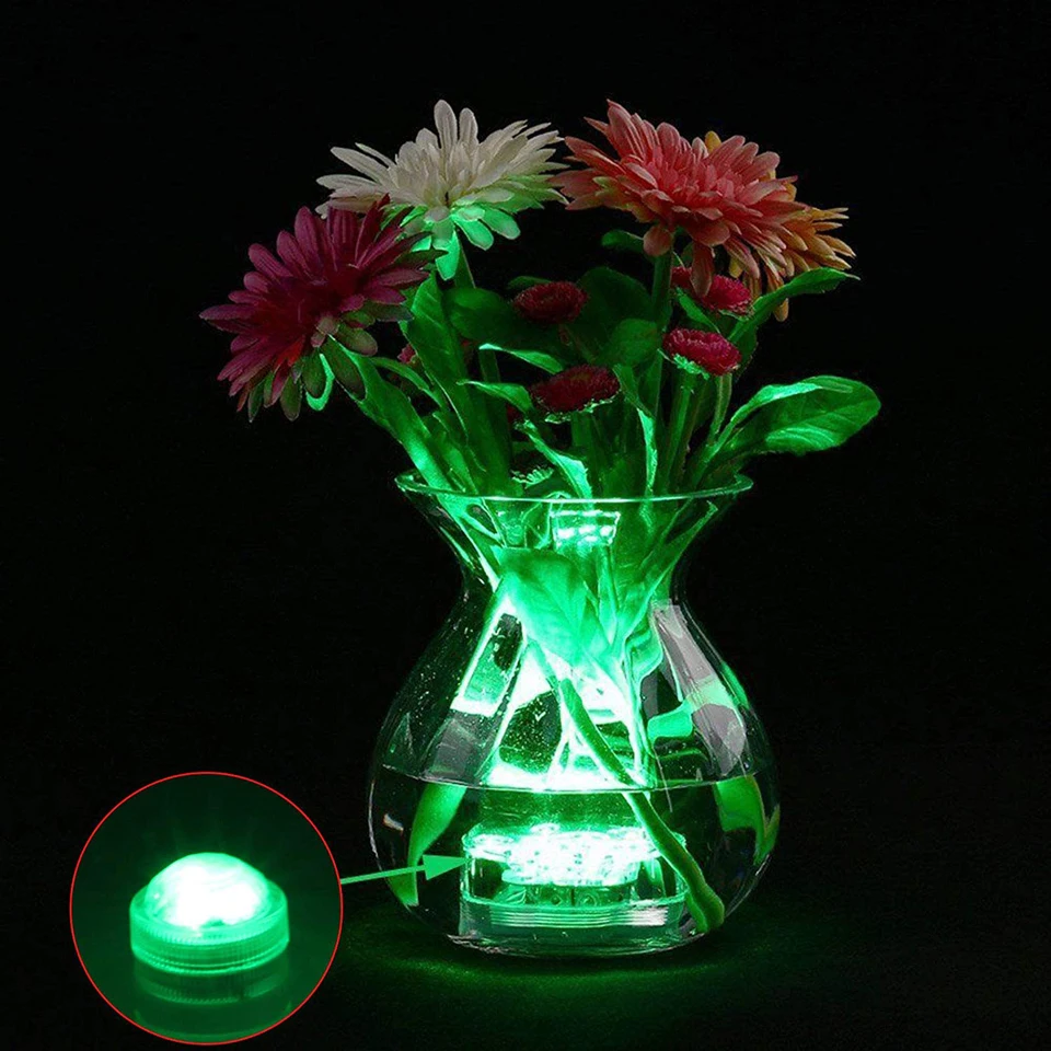 IP65 Waterproof Submersible LED Underwater Light Battery Operated RGB Night Light For Fish Tank Swimming Pool Wedding Party Lamp