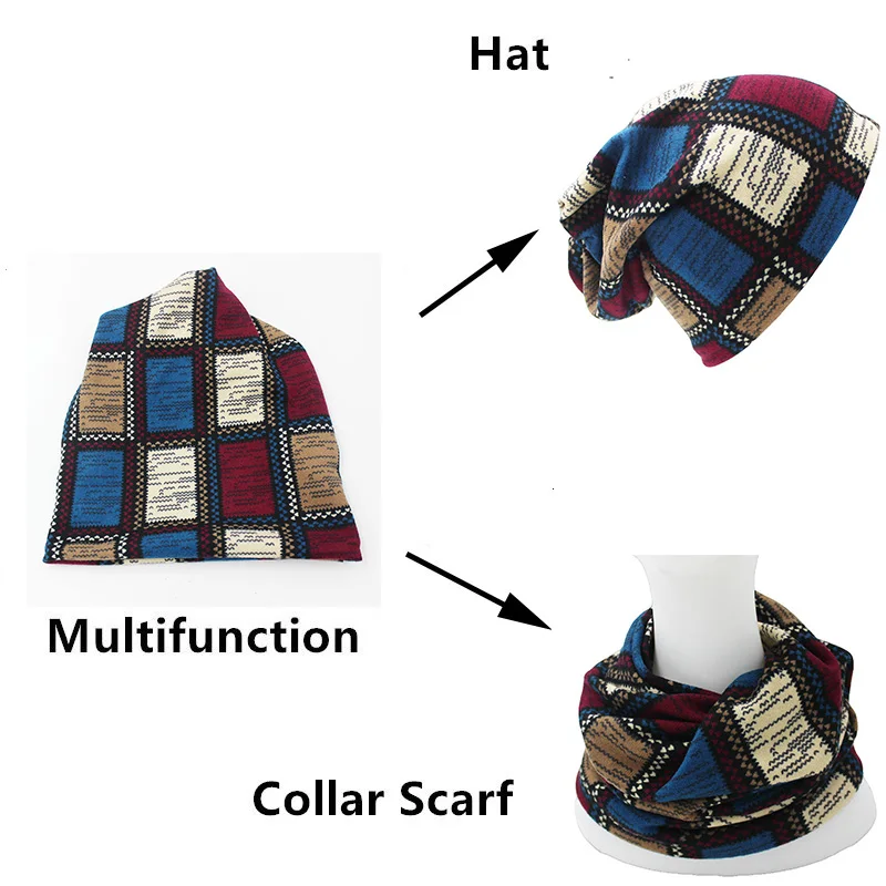 LOVINGSHA Brand Autumn Winter Hats For Women Plaid Design Contrast Color Ladies hat Skullies And Beanies Men Hat Unisex HT022