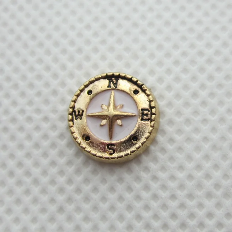 

New Arrival 20pcs/lot Gold Compass Floating Charms Living Glass Memory Lockets Pendants DIY Jewelry Accessories Charm