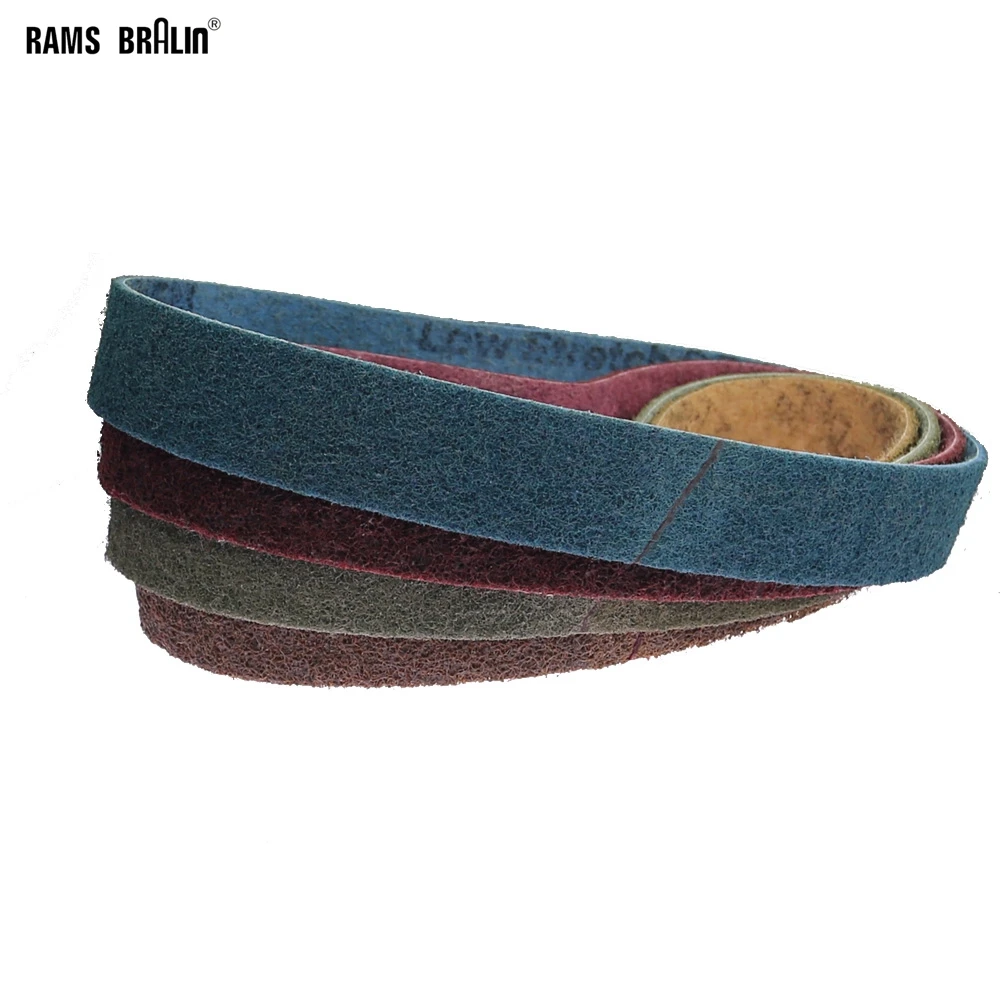 4 pcs 40*740mm Non-woven Nylon Abrasive Sanding Belt Coarse to Fine