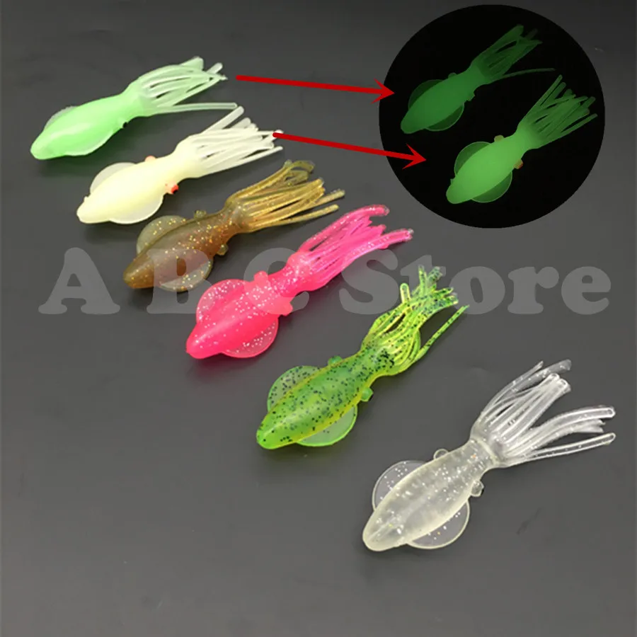 

10*8.5cm/6.7g*Luminous Octopus Squid Skirt Fishing Bass Tuna Lure Trolling Fishing Lures Soft Baits Rig 3D Eye