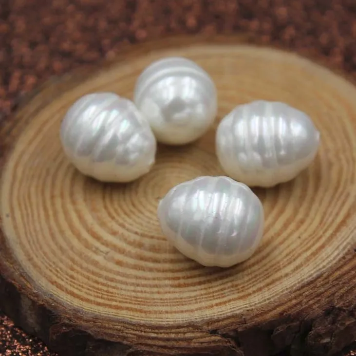 

White Color Nice Quality South Sea Oyster Shell Pearls Half Drilled Loose Pearls, 50pcs/lot