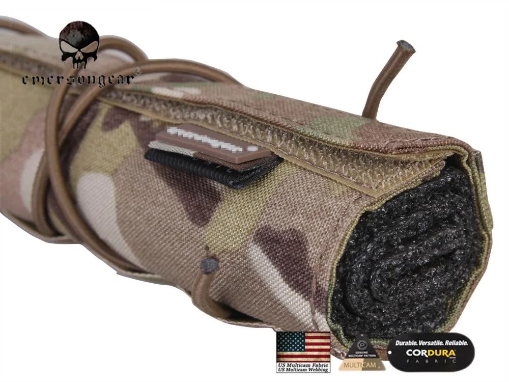 EmersonGear Tactical 22cm Suppressor Mirage Cover Quick Release Airsoft Cover with Shock strap EM9330