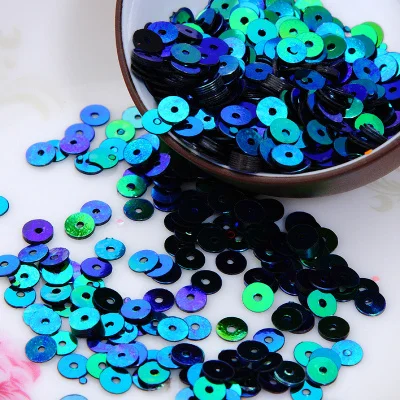 60g/lot 6mm Flat Round Sequins For Craft Bolsa DIY Garment DIY Accessories Black Blue AB Confetti Spangles