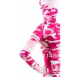 Pink Camouflage Fullbody Spandex Zentai Catsuit Suit