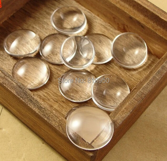 

40pcs 30mm DIY Decoration Flat Back Glass Domes Cabochons Round Cameo Settings Fit Pendant Ring Earring Base Blank