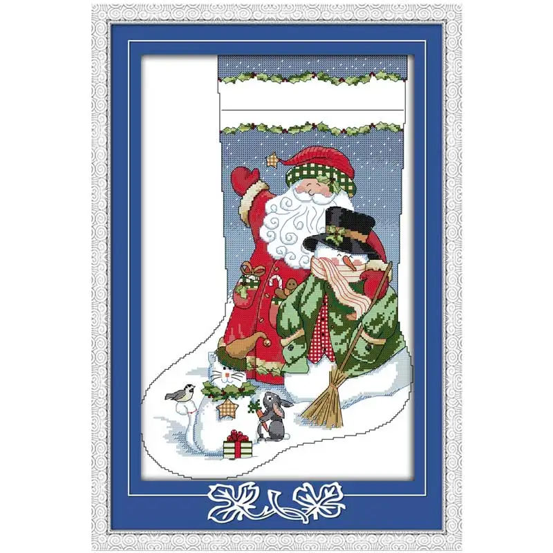 Christmas stocking Patterns Counted Cross Stitch 11CT 14CT Cross Stitch Set Wholesale Cross-stitch Kit C592-C593-C594-C595