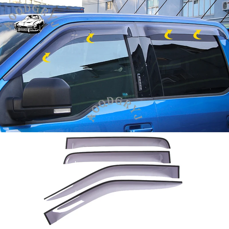 

Window Visor Vent Sun Shade Rain Guard Visor For Ford F150 2015-2018 Car styling 4pcs