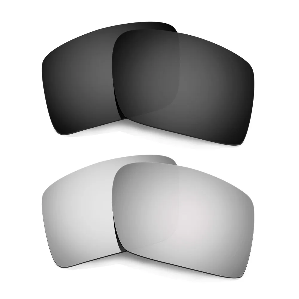 

HKUCO For Eyepatch 2 Polarized Replacement Lenses Black & Silver 2 Pairs 100% UVA & UVB Protection