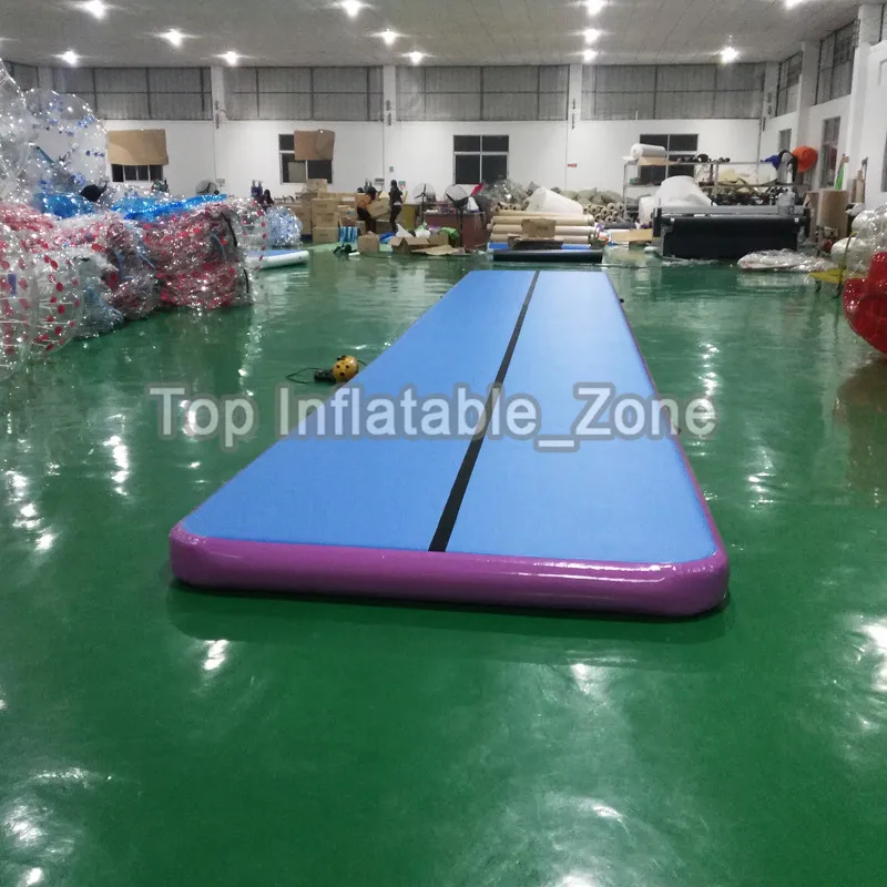 Tumbling Air Mat 10m Blue Inflatable Gymnastics Airtrack Floor Tumbling Air Track For Kids Free One Pump